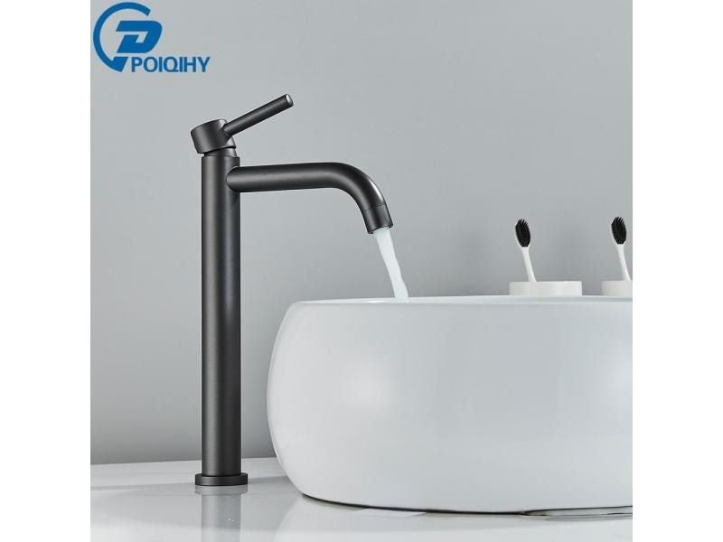 Black Basin Faucet Bathroom Washbasin Water Mixer Tap Hot Cold Water Basin Sink Carousel 1