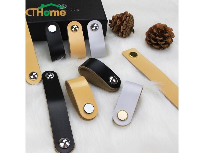 1/6/10PCS Dresser Leather Handles Wardrobe Cupboard Drawer Door Pulls And Carousel 2