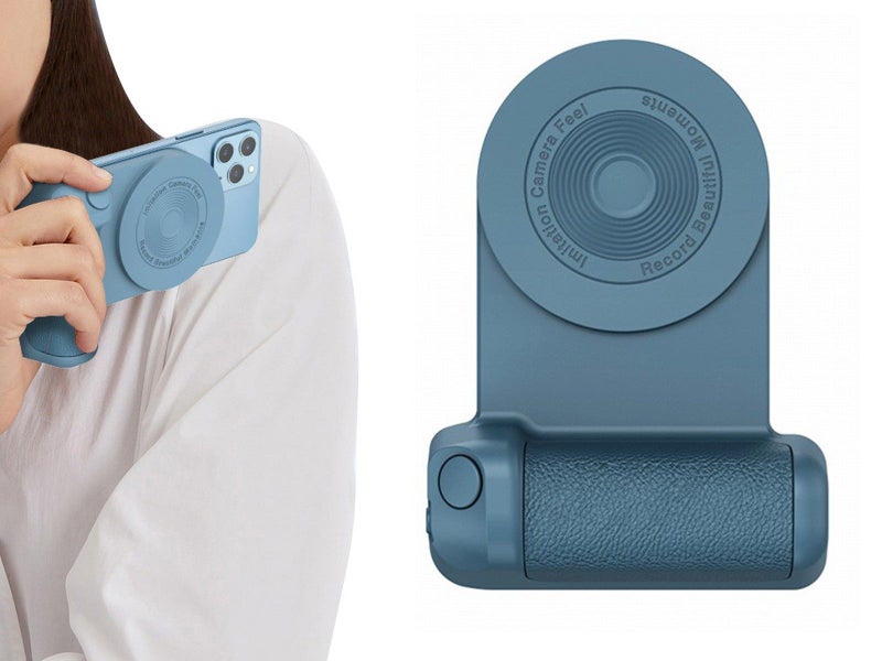 Handheld Bluetooth Magnetic Phone Selfie Holder Phone Charging Stand Blue Carousel 1