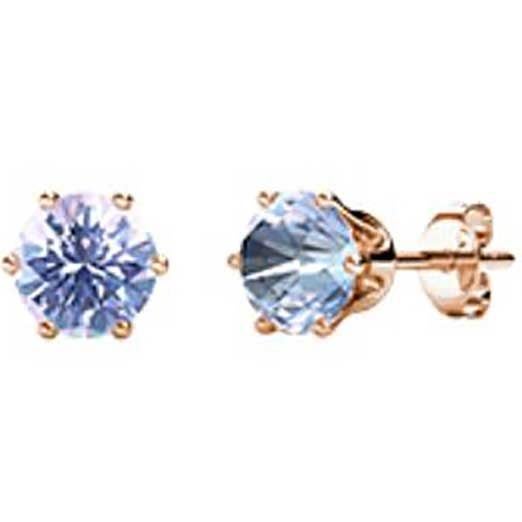 Rose Gold Stud Crystal Earrings "Alexandra" (Pale Blue) Carousel 1