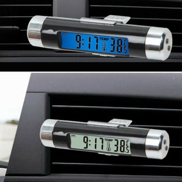 Car Auto Dashboard Digital LCD Blue Backlight Thermometer Time Clock Calendar Carousel 1