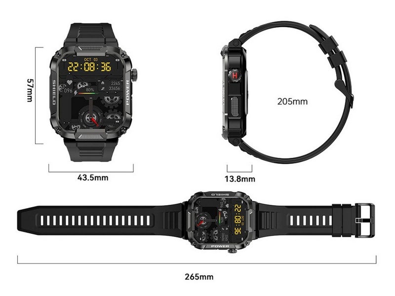 MK66 Smart Watch Touch Screen Sports Fitness Tracker Heart Rate Monitor Black Carousel 6