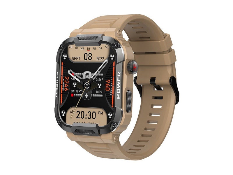 MK66 Smart Watch Touch Screen Sports Fitness Tracker Heart Rate Monitor Khaki Carousel 1