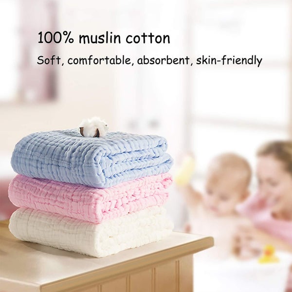 10PCS Baby Washcloths, Baby Muslin Washcloths, For Babies' Sensitive Skin Carousel 2