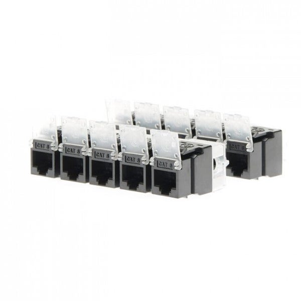 Cat 5E Rj45 Keystone Jack - 10 Pack Black Carousel 1