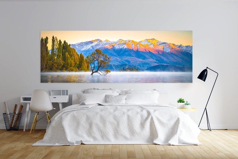 Rokit Wall Art Wanaka Tree and Alps at Sunrise. Extra Large Canvas Carousel 1