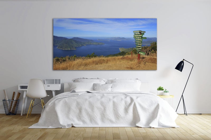 Rokit Wall Art. Signpost Queen Charlotte Track Giclee Canvas Print Carousel 1