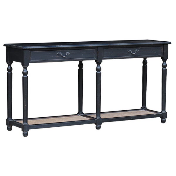 DOUBLE CONSOLE - BLACK & RATTAN Carousel 1
