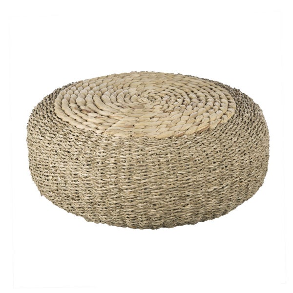 FOOT STOOL / POOF - WATER HYACINTH (41CM) Carousel 1