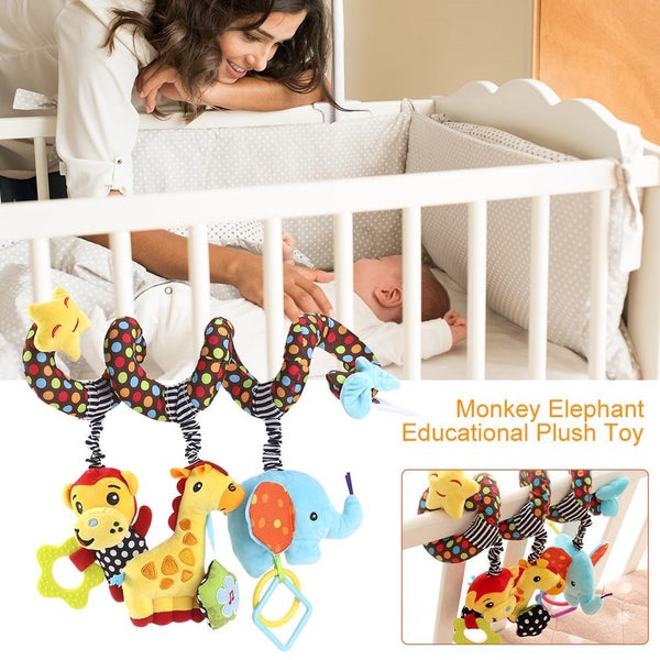 Baby Spiral Bed Stroller Buggy Cot Car Soft Toy Infant Kids Plush Hanging Decor Carousel 2