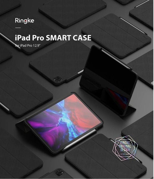 Apple iPad Pro 2020 (12.9") Smart Magnetic Flip Gray Case By Ringke Carousel 2