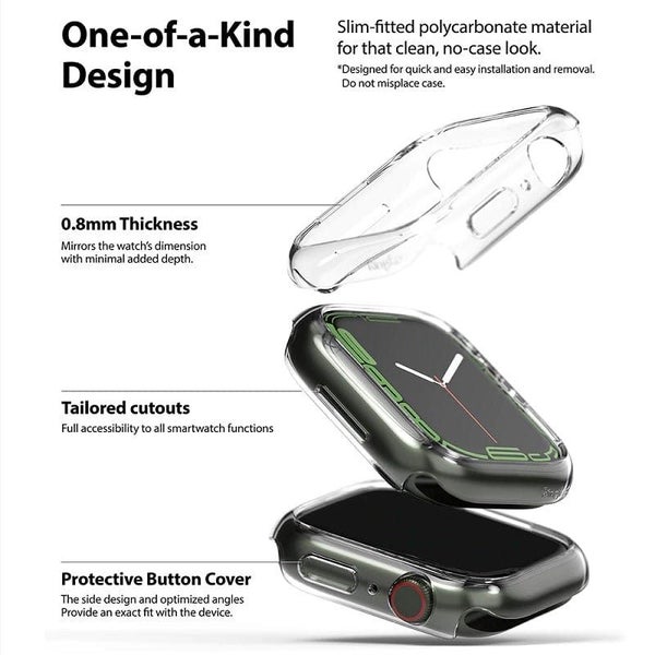 Apple Watch Series 9/8/7 (41mm) Slim Clear and Blue Case By Ringke Carousel 2