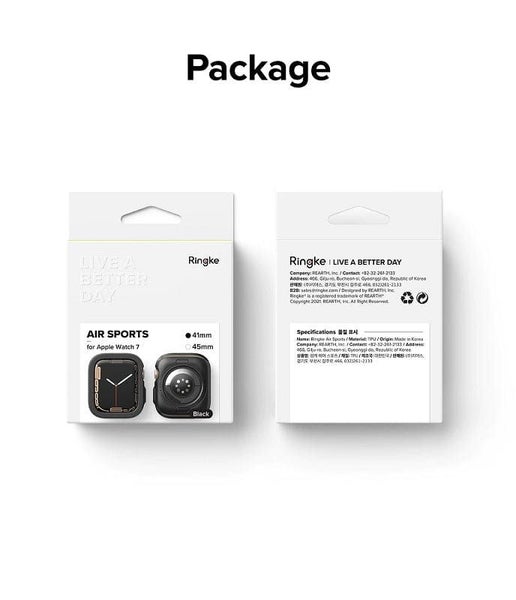 Apple Watch Series 9/8/7 (41mm) and 6/SE/5/4 (40mm) Air Sports Black Case By ... Carousel 11