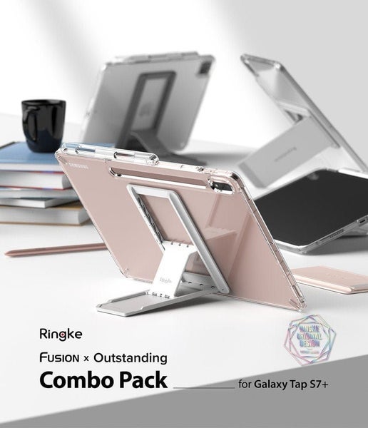 Galaxy Tab S7+ / S8+ Fusion Clear Case with Stand By Ringke Carousel 2