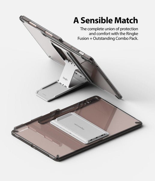 Galaxy Tab S7+ / S8+ Fusion Smoke Black Case with Stand By Ringke Carousel 2