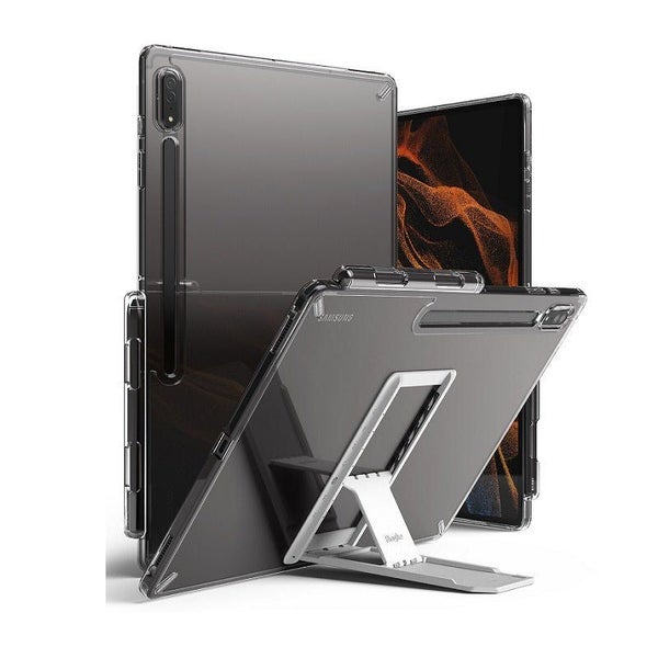 Galaxy Tab S8 Ultra Fusion Combo with Stand Smoke Black (Light Gray) Case By ... Carousel 1