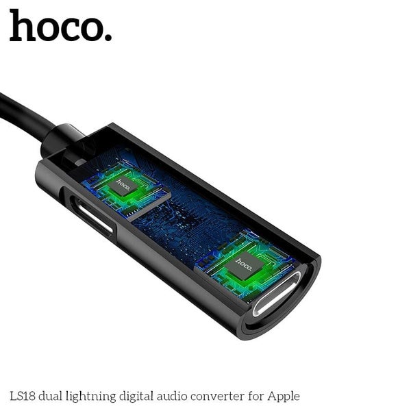 HOCO LS18 Dual Lightning Digital Audio Converter Black Carousel 2