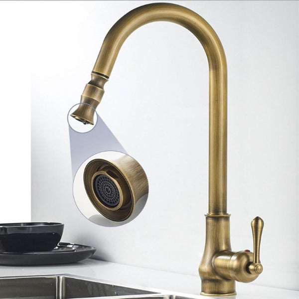 Taps Mixer Taps Antique Brass Europe Kitchen Faucet Deck Mount Mixer Crane Carousel 2
