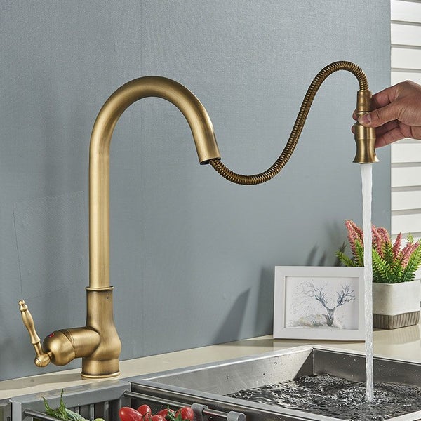Taps Mixer Taps Antique Brass Europe Kitchen Faucet Deck Mount Mixer Crane Carousel 1