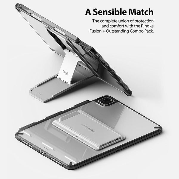 iPad Pro (11") 2021 Fusion Smoke Black Case with Stand By Ringke Carousel 2