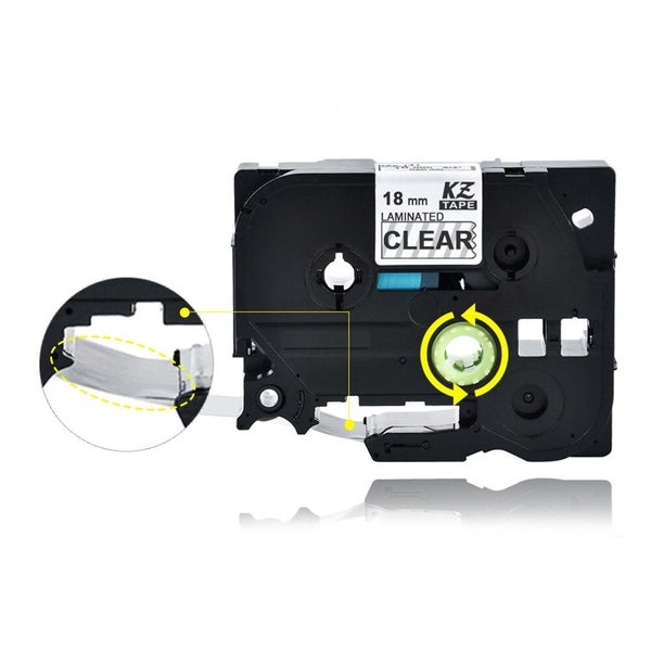 TZe 141 TZe141 Black On Clear 18mm x 8m Laminated Label Tape Cassette Cartridge Carousel 1