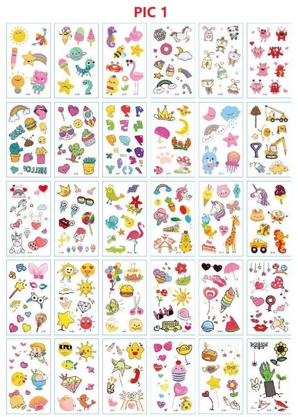 Kids Boys Girls Party Waterproof Sticker Tattoos Temporary Carousel 1