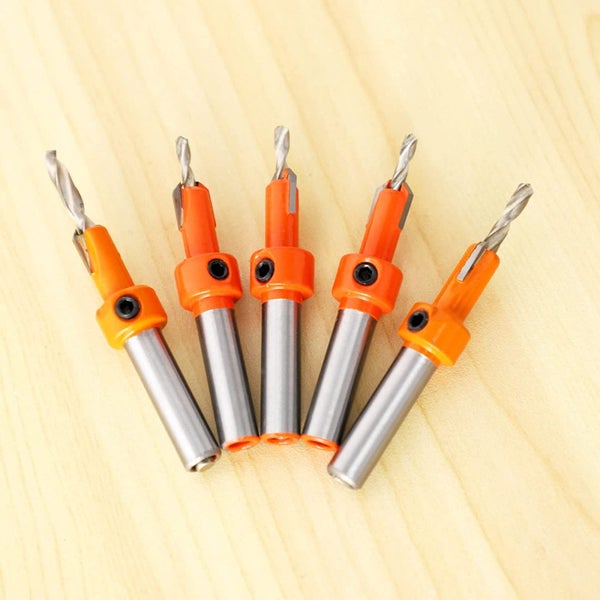5PCS 2.8mm-4.0mm 8mm Round Countersink Drill Bits Set Perfect For Decking Boards Carousel 15