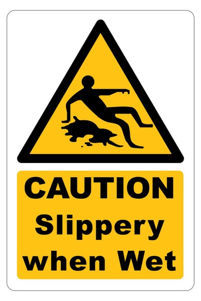 Sign Safety Caution Slippery When Wet 300x450mm Carousel 1