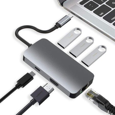6 in 1 USB C to HDMI Multiport Adapter with 1000M Ethernet Carousel 2