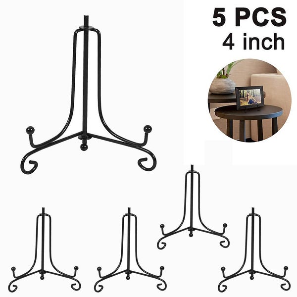 5 Pack Iron Display Stand, Black Iron Easel Plate Display Photo Holder Stand, Di Carousel 1