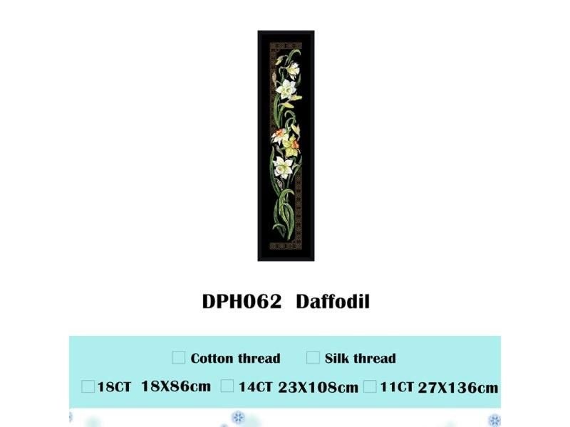 Iris Daffodil Orchid Cross Stitch Package Flower Aida 18ct 14ct 11ct Black Carousel 1