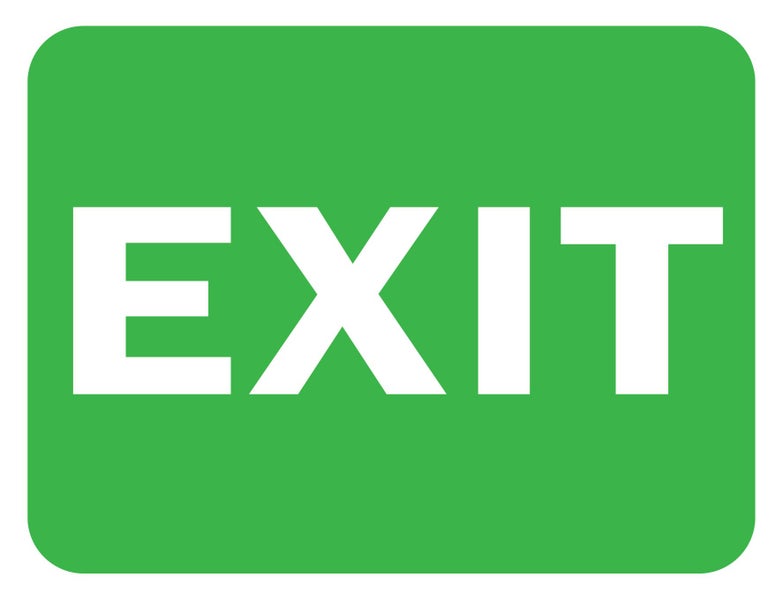 Sign Safety Exit 300x230mm Carousel 1