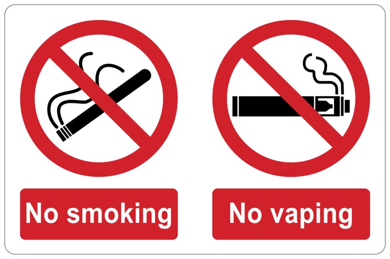 Sign Safety No Smoking No Vaping 450x300mm Carousel 1