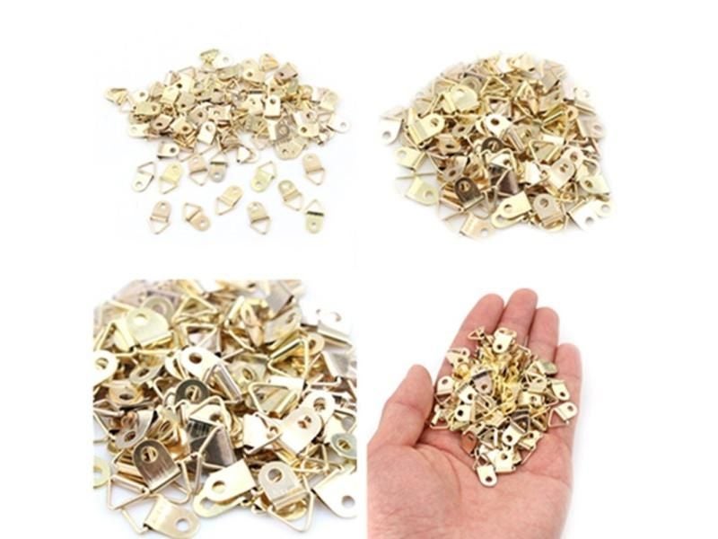 100 Pcs Golden Triangle D-Ring Hooks With 100 Screws 10x20mm Carousel 1