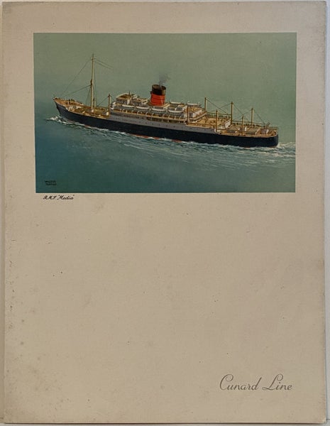 MARITIME MEMORABILIA: Cunard Line - RMS Media - Farewell Menu 1951 Carousel 1