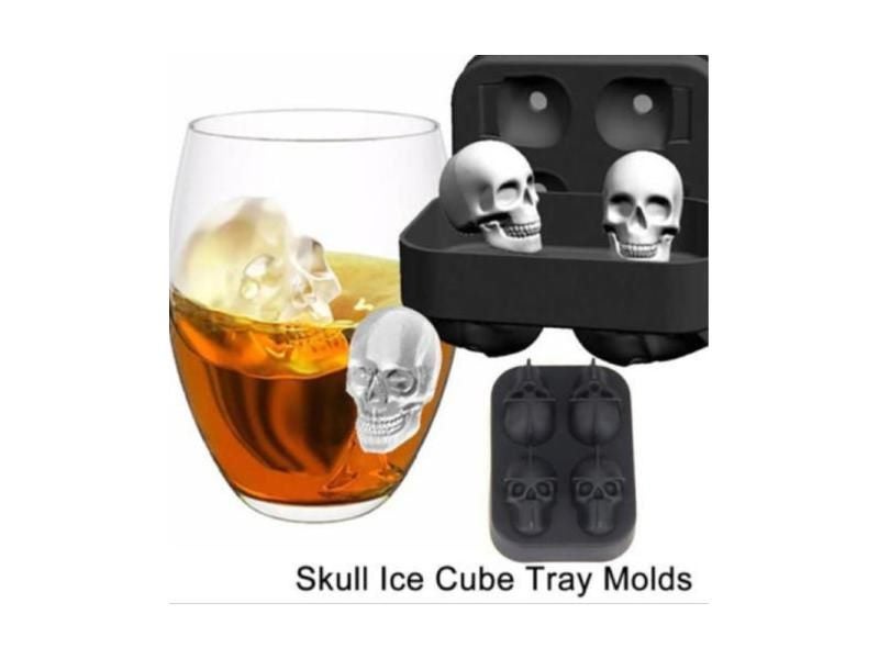 Skull Shape 3D Ice Cube Mold Maker Bar Party Silicone Trays Chocolate Mold Gift Carousel 1