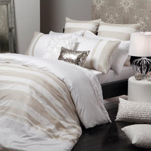 Lyndon Champagne Super King bed Quilt Cover Set by Logan & Mason Carousel 1