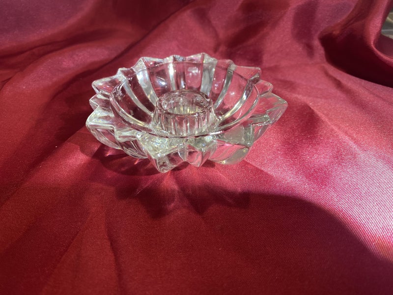 Mid century crystal candle holder Carousel 1