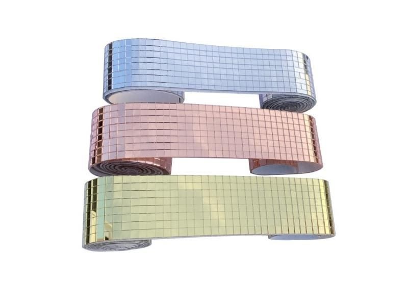 Self-Adhesive Mirror Mosaic Glass Mini Square Mosaic Tiles For Bathroom DIY Carousel 2