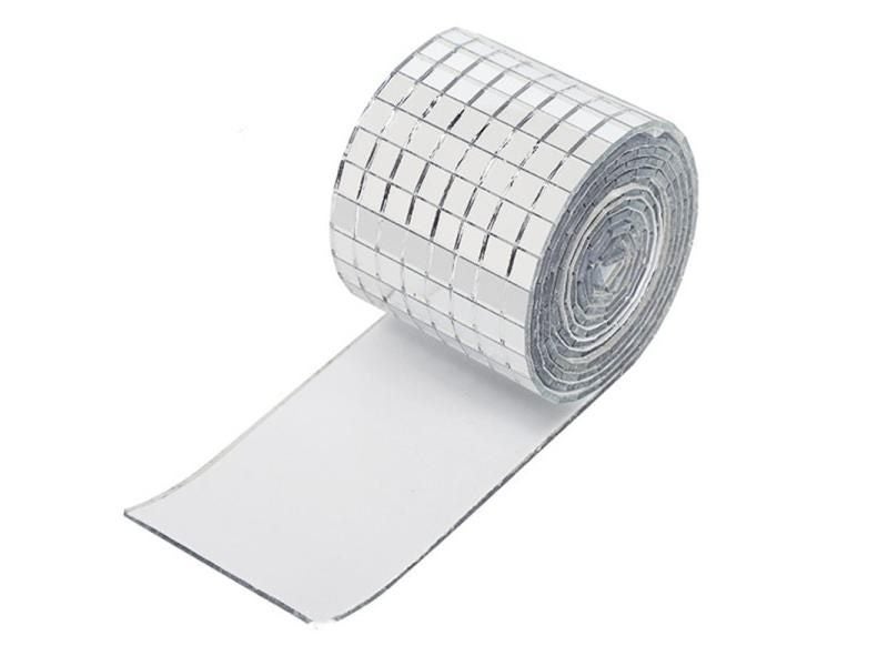 Self-Adhesive Mirror Mosaic Glass Mini Square Mosaic Tiles For Bathroom DIY Carousel 1