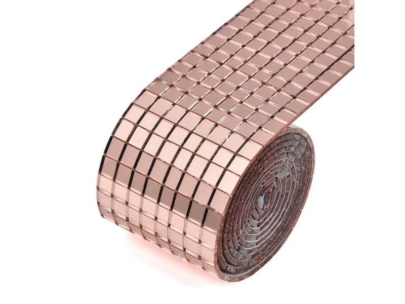 Self-Adhesive Mirror Mosaic Glass Mini Square Tiles For Bathroom DIY Home Carousel 1