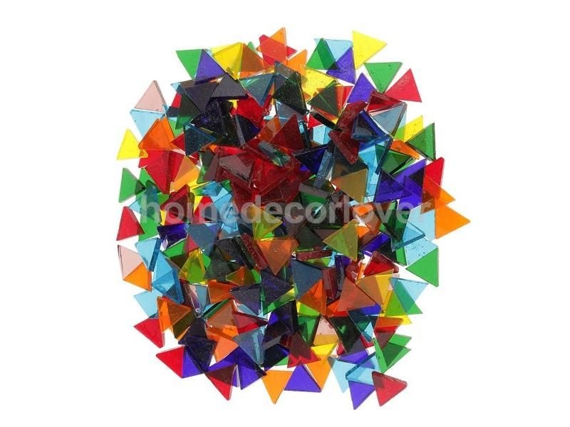 Assorted Colors Clear Glass Pieces Mosaic Making Tiles Tessera For Puzzle Arts Carousel 1
