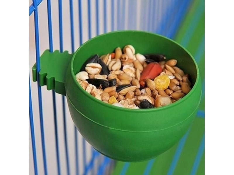 3 Pcs/set Mini Bird Parrot Food Water Bowl Feeder Plastic Pigeons Birds Cage Carousel 2