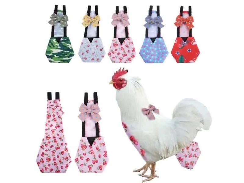 Pet Cotton Diaper For Farm Poultry Adjustable Washable With Bowknot Carousel 2