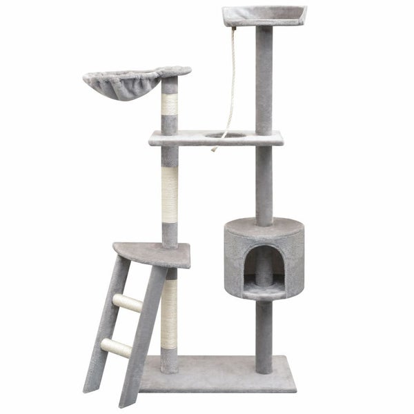 vidaXL Cat Tree with Sisal Scratching Posts 150 cm Grey Carousel 1