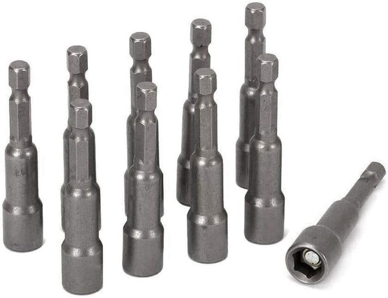 10PCS 65mm 1/4 Hex Shank Magnetic Extension Socket Wrench Power Nut Driver Set Carousel 1