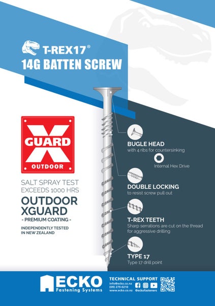 Bugle Batten Screws 14G x 125mm Galvanised 100 pack Carousel 3