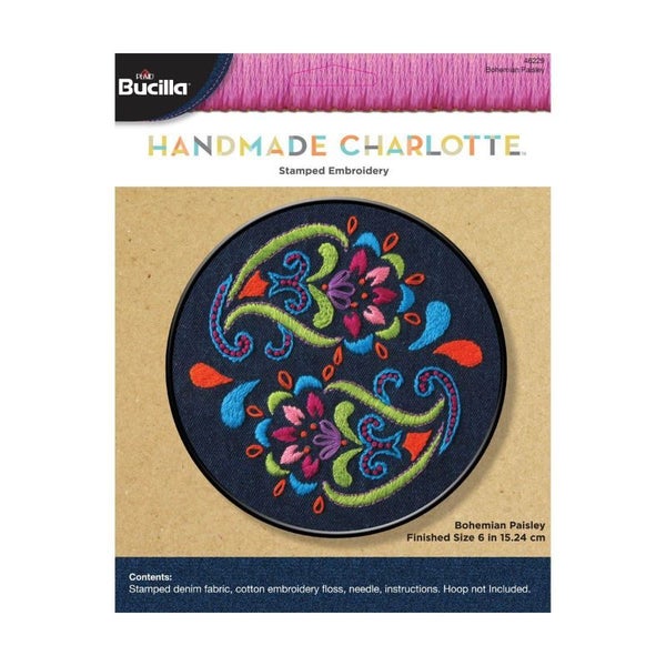 Bucilla Stamped Embroidery Kit Bohemian Paisley Carousel 1