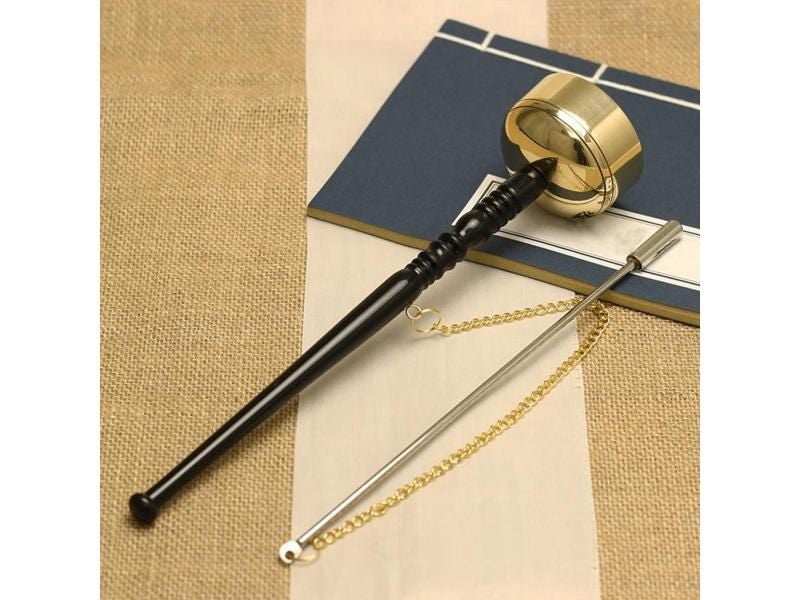 Portable Meditation Chime Buddhist Ceremonies Supplies Long Handle Bell Carousel 1