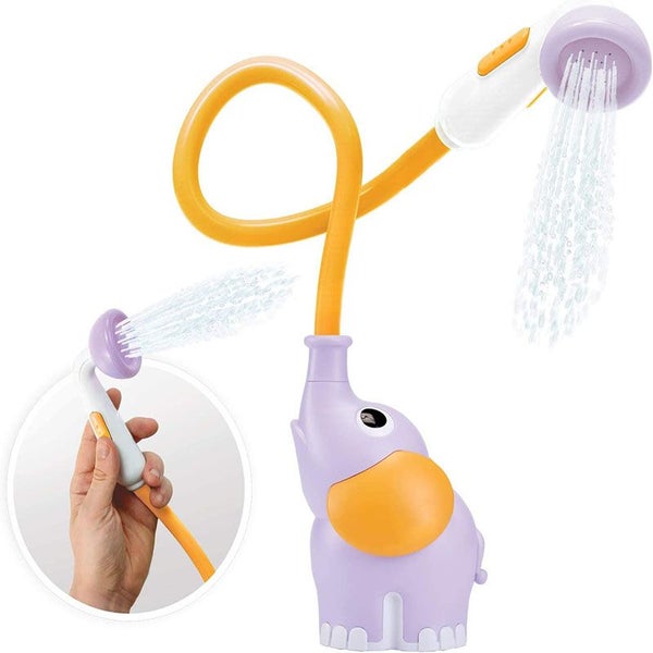 Baby Bath Shower Head Elephant Water Pump with Trunk Spout Rinser -Purple Carousel 1